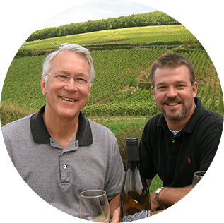 Winery founder Gary Cox and his son Charles Cox.