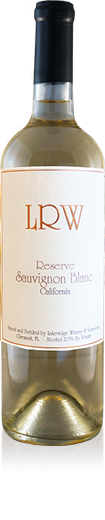 Bottle of Lakeridge Winery Savignon Blanc wine.